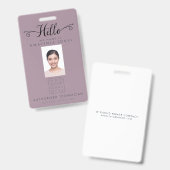 Hello Business Photo ID Identification Plastic Badge (Voor- en achterkant)