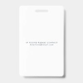 Hello Business Photo ID Identification Plastic Badge (Achterkant)