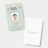 Hello Business Photo ID Identification Plastic Badge (Voor- en achterkant)