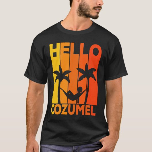 Hello Cozumel Island Vacation Sunset T-shirt (Voorkant)