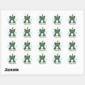 Hello Cutie Frog Sticker – Cute Aesthetic Round St (Feuille)