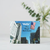 "HELLO", DE RALIEGH carte postale (Debout devant)