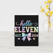Hello Eleven Est 2014 Coquette Bow 11th Birthday G Kaart (Gele Bloem)