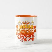 Hello Fall Autumn Leaves Coffee Mug | Cozy Two-Ton (Centre)