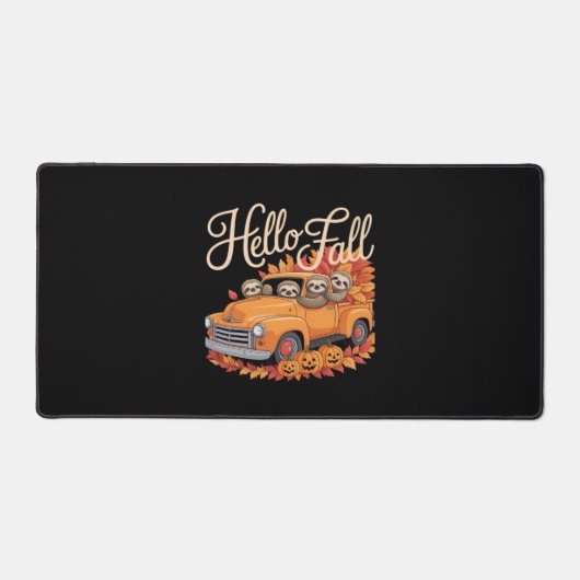 Hello Fall Funny Sloth Halloween pumkin Classic T- (Recto)
