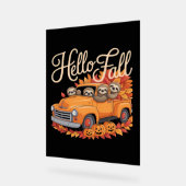 Hello Fall Funny Sloth Halloween pumkin Classic T- (Angle)