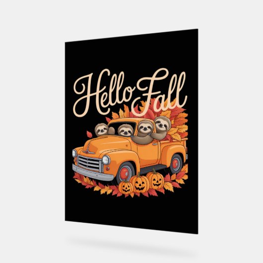 Hello Fall Funny Sloth Halloween pumkin Classic T- (Angle)