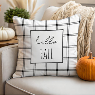 Hello Fall Modern Farmhouse Coussin   Minimaliste