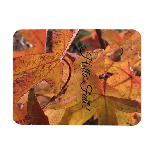 "Hello Fall!" Refrigerator Magnet (Horizontal)