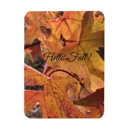 "Hello Fall!" Refrigerator Magnet Magneet (Verticaal)