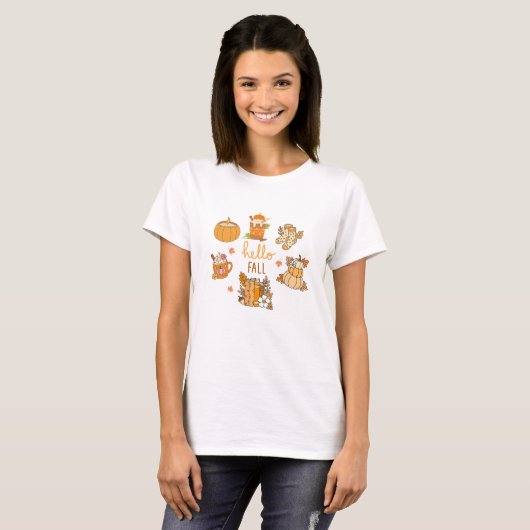 Hello Fall Tee - Joli T-shirt d'automne (Devant entier)