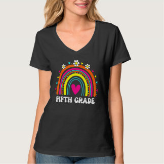 Hello Fifth Grade Rainbow Back To School Teacher S T-shirt
