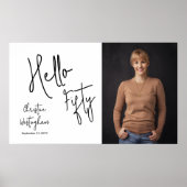 Hello Fifty Photo 50th Birthday Party Poster (Devant)