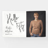 Hello Fifty Photo Script 50th Birthday Party Spandoek (Horizontaal)