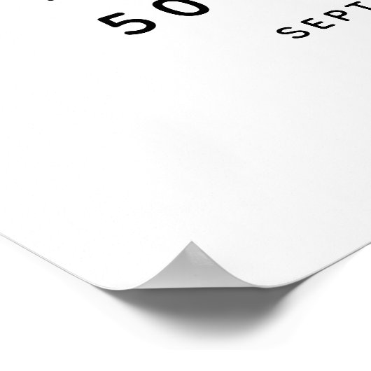 Hello Fifty Retro | Affiche de bienvenue du 50e an (Coin)