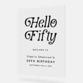 Hello Fifty Retro | Affiche de bienvenue du 50e an (Angle)