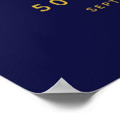 Hello Fifty Retro | Affiche de bienvenue du 50e an (Coin)