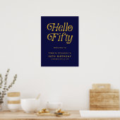 Hello Fifty Retro | Affiche de bienvenue du 50e an (Cuisine)