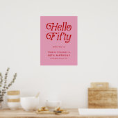 Hello Fifty Retro | Affiche de bienvenue du 50e an (Cuisine)