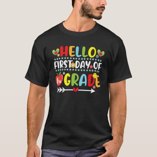 Hello First Day Of 8th Grade  8th Grade Crew Teach T-shirt (Voorkant)