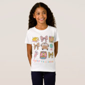 Hello First Grade Back To School Coquette Bow T-shirt (Voorkant volledig)