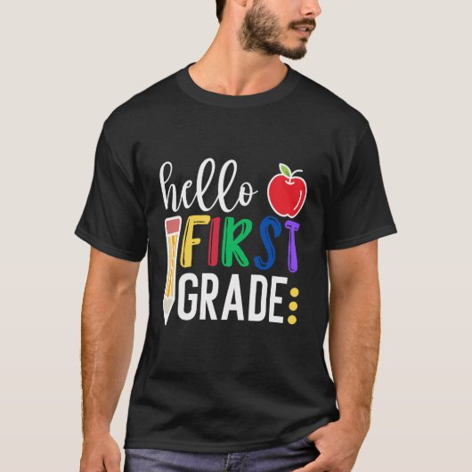 Hello First Grade Team 1St Grade Back To School Te T-shirt (Voorkant)