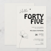 Hello Forty Five Bold Typography 45th Birthday Kaart (Voorkant / Achterkant)