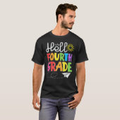 Hello Fourth Grade Fun 4Th Grade Back to School T-shirt (Voorkant volledig)