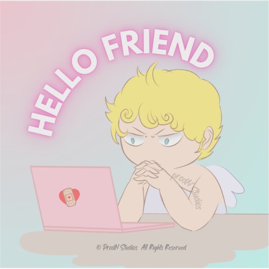 hello friend vinyl sticker (Devant)