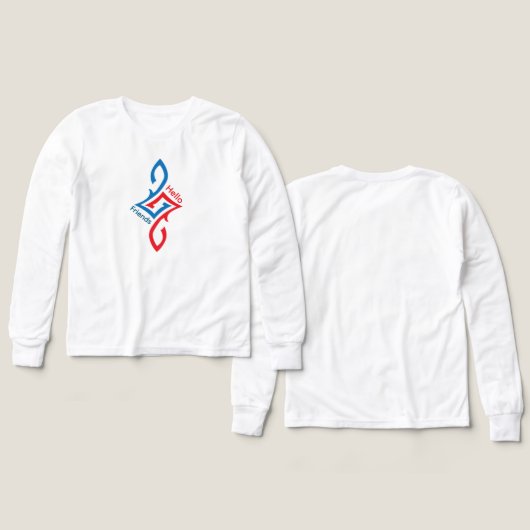 Hello Friends Simple Happy Greeting Design (Motif Recto et Verso)