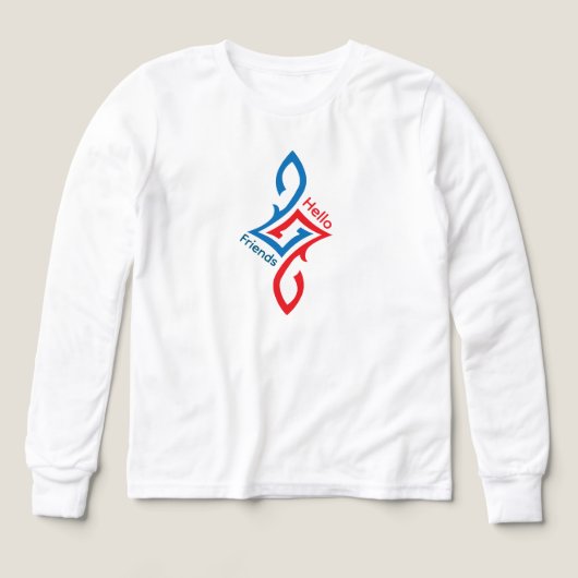 Hello Friends Simple Happy Greeting Design (Motif recto)