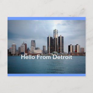 Hello From Detroit, Michigan Postcard Briefkaart