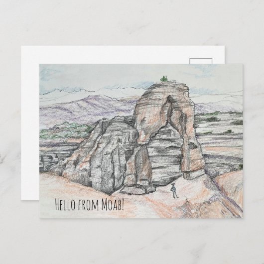 Hello from Moab Utah Delicate Arch Red Rock Briefkaart (Voorkant / Achterkant)