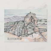 Hello from Moab Utah Delicate Arch Red Rock Briefkaart (Voorkant)