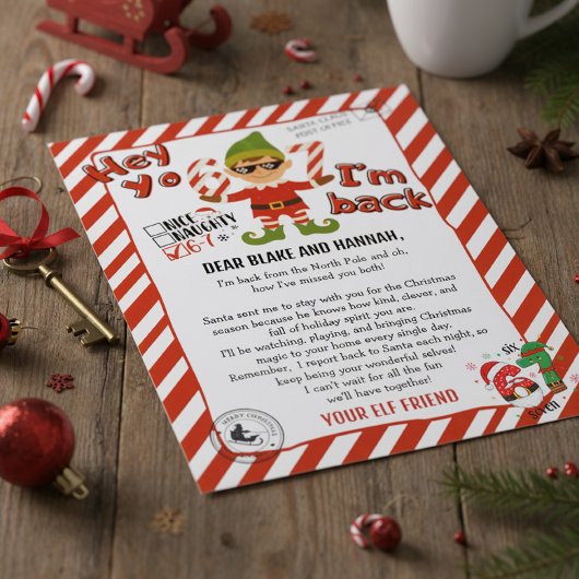 Hello from your Elf, Christmas Elf Arrival letter