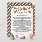 Hello From Your Elves Christmas Arrival Letter Kaart (Voorkant / Achterkant)