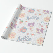 Hello! Girl things pattern Cadeaupapier (Uitgerold)