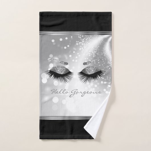 Hello Gorgeous - Beaux cils avec Argent (Serviette à main)