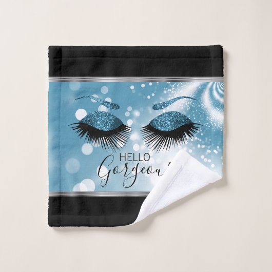 Hello Gorgeous Eyes - Bleu (Gant de toilette)