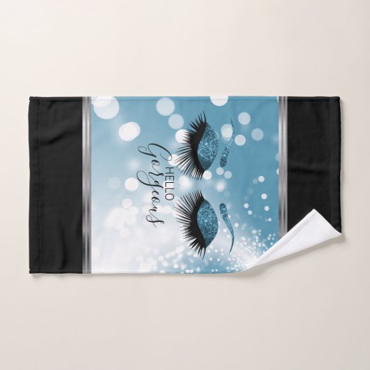 Hello Gorgeous Eyes - Bleu (Serviette à main)