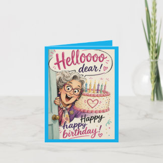 Hello happy happy birthday Folded Greeting Card Kaart