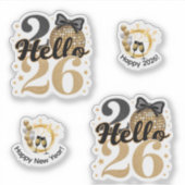 Hello Happy New Year 2026 Sticker (Voorkant)