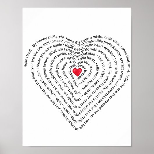 Hello Heart Song Lyrics par Denny DeMarchi Poster (Devant)