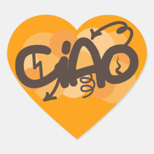 Hello in Italian Hart Sticker