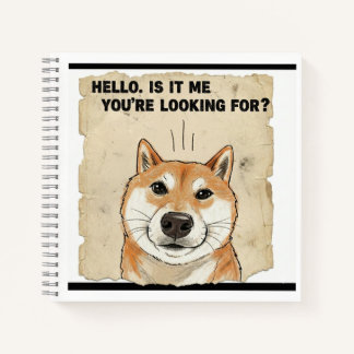 Hello. Is It Me You're Looking For? - Funny Shiba  Notitieboek