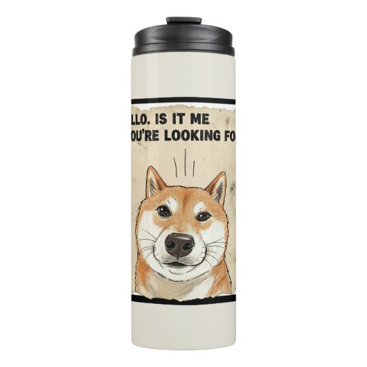 Hello. Is It Me You're Looking For? - Funny Shiba Thermosbeker (Voorkant)