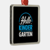 Hello Kinder Garten Metalen Ornament (Rechts)