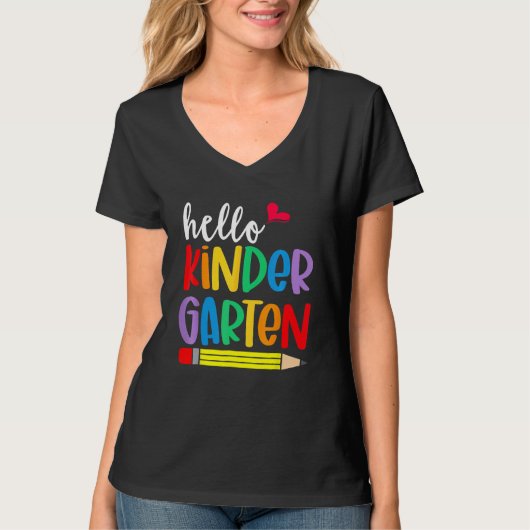 Hello Kindergarten First Day Back To School Teache T-shirt (Voorkant)