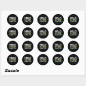 Hello Kindergarten Funny Back To School Student &a Ronde Sticker (Vel)