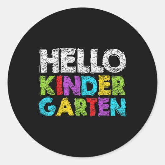 Hello Kindergarten Funny Back To School Student &a Ronde Sticker (Voorkant)